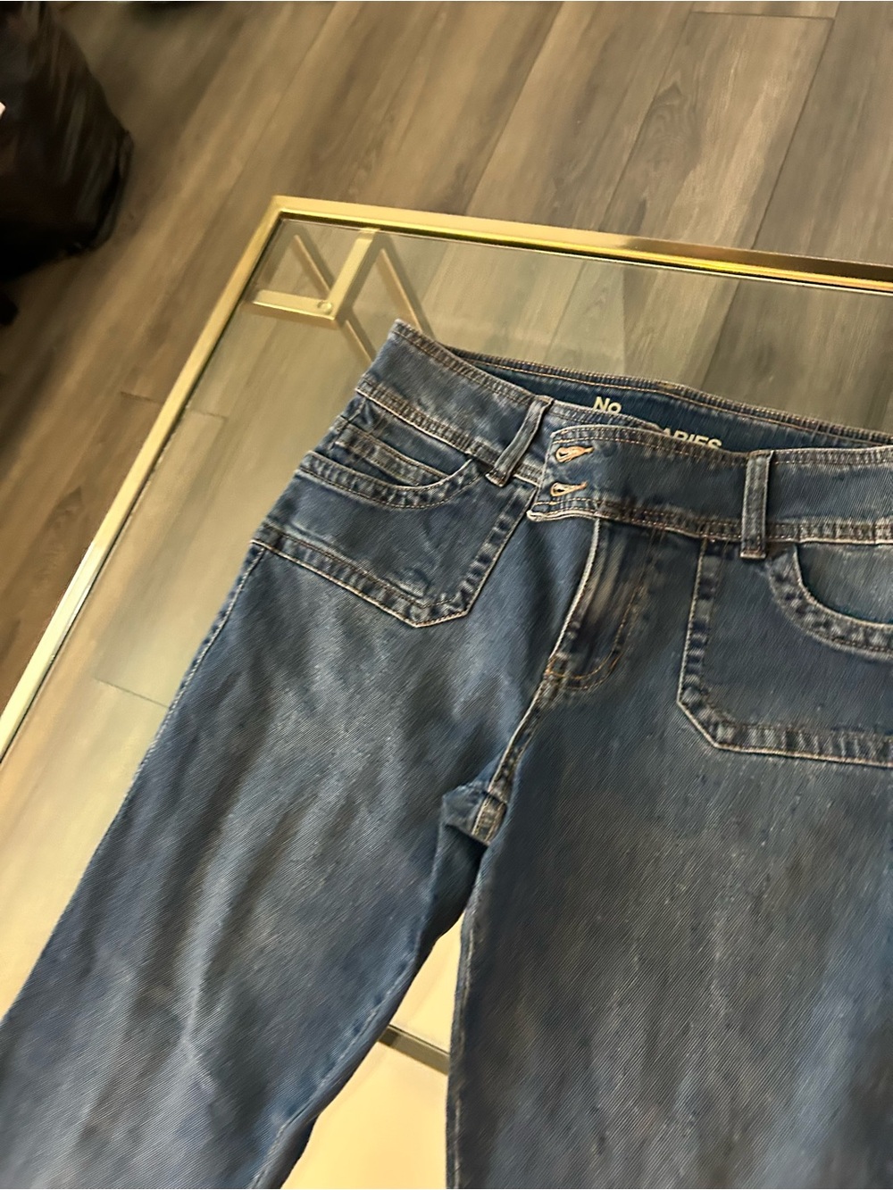 No Boundaries Men's Dark Blue Straight Jeans